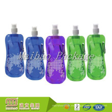 De calidad superior personalizado impreso Portable reutilizable boca de bebida de envasado plegable plástico bolsa de agua bolsa / bolsa